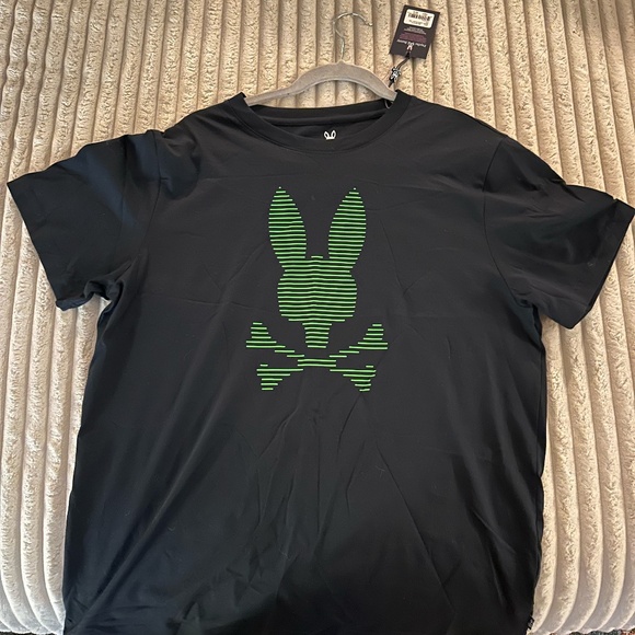 PSYCHO BUNNY MEN'S LRG BUNNY T-SHIRT B6U337S1PC NAVY 410 NEW - Picture 1 of 4